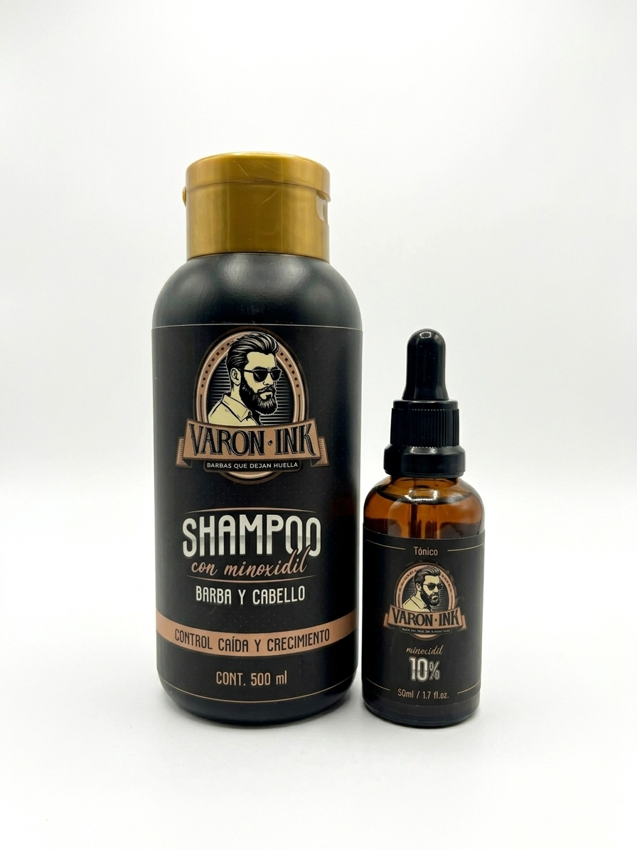 Kit Barba y Cabello Minoxidil 10% + Shampoo